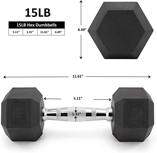 Photo 1 of 15 LB Dumbbells Set of 2, Hex Dumbbell Free Weights 