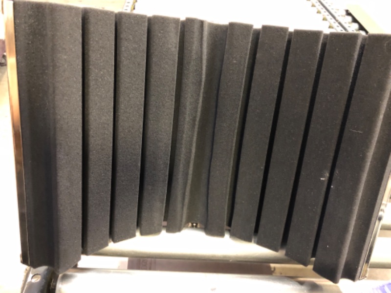 Photo 1 of LyxPro VRI-30 Sound Absorbing and Vocal Booth Recording Microphone Isolation Shield Panel For Home Office and Studio Portable & Foldable Stand Mount Adjustable
