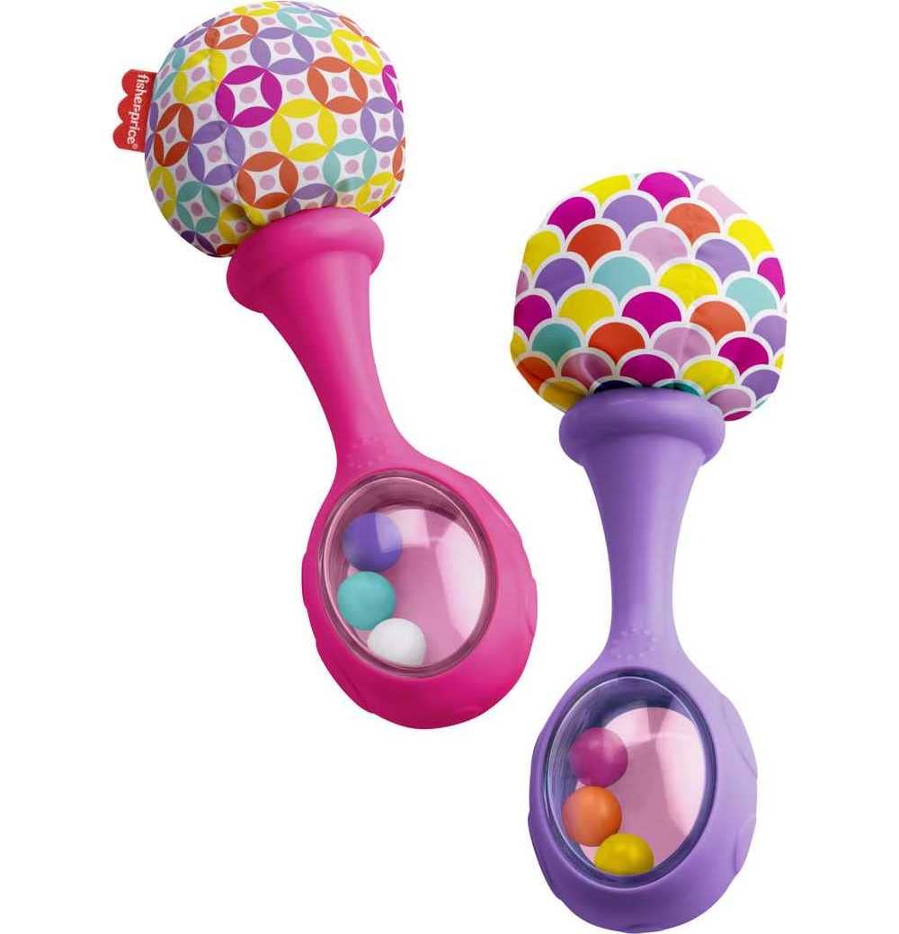 Photo 1 of Fisher-Price Rattle 'N Rock Maracas Pink & Purple, Set Of 2 Baby Rattle Activity Toys -- 2 BOXES 