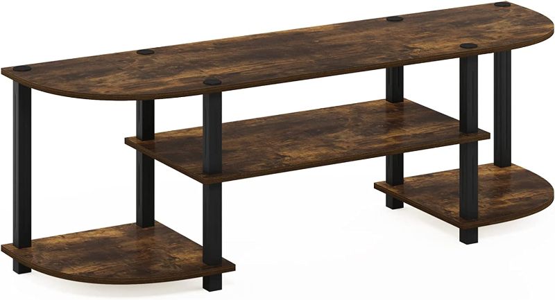 Photo 1 of Furinno Turn-S-Tube Wide TV Entertainment Center, Amber Pine/Black