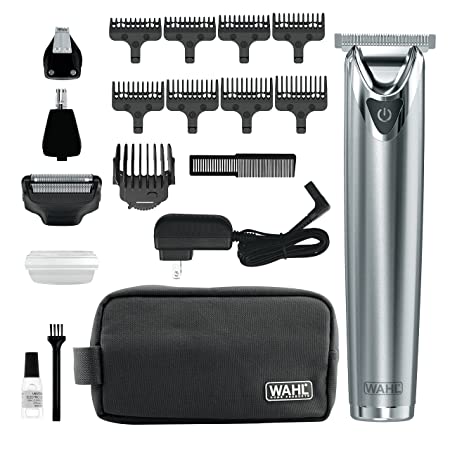 Photo 1 of Wahl Stainless Steel Lithium Ion 2.0+ Beard Trimmer for Men - Electric Shaver & Nose Ear Trimmer - Rechargeable All in One Men's Grooming Kit - Model 9864SS
