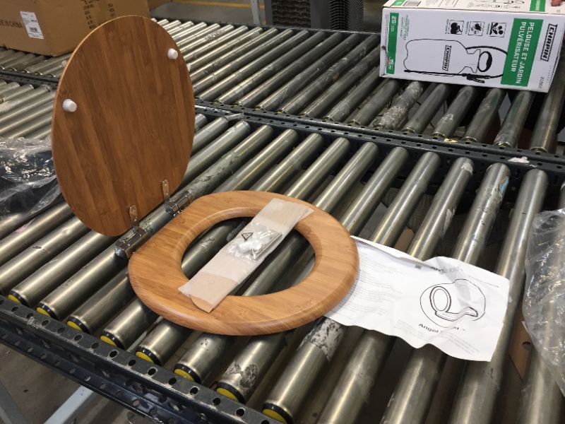 Photo 1 of Angel Shield Wood Toilet Seat Elongated with Soft Close,Easy Clean,Quick-Release Hinges(Elongated,Wood)
