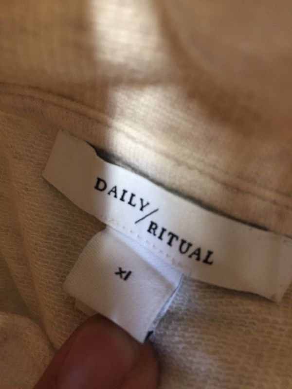 Photo 3 of Daily Ritual Women's Terry Cotton and Modal Relaxed-Fit Quarter-Zip Sweatshirt
Size: XL