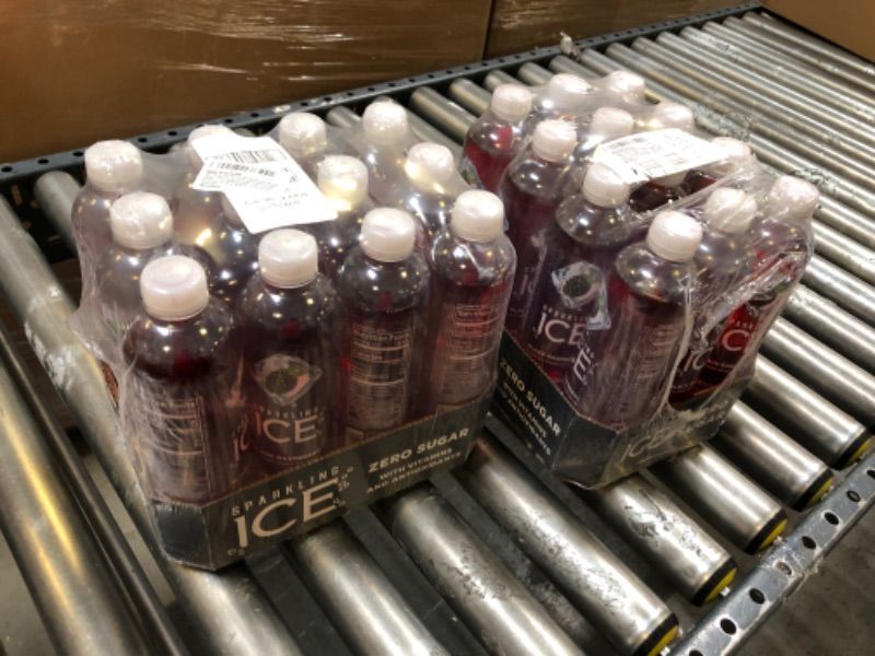 Photo 2 of 2 PACKS Sparkling ICE, Black Raspberry Sparkling Water, Zero Sugar Flavored Water, with Vitamins and Antioxidants, Low Calorie Beverage, 17 fl oz Bottles (Pack of 12) 24 TOTAL  BEST BY 08 08 2022
