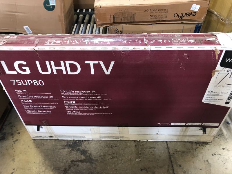 Photo 2 of LG UHD 80 Series 75 inch Class 4K Smart UHD TV with AI ThinQ® (74.5'' Diag) SELLING FOR PARTS ONLY