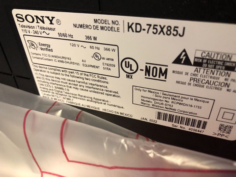 Photo 5 of Sony X85J 75 Inch TV: 4K Ultra HD LED Smart Google TV * FACTORY SEALED PRIOR TO INSPECTION. NEW * with Native 120HZ Refresh Rate, Dolby Vision HDR, and Alexa Compatibility KD75X85J- 2021 Model,Black
