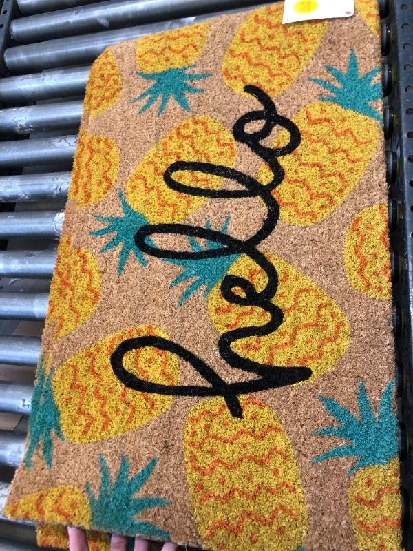 Photo 2 of 16x26 Hello Pineapples Doormat Yellow - Sun Squad