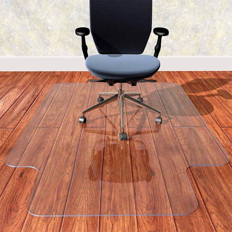 Photo 1 of Amyracel Clear Chair Mat for Hardwood Floors, 1/8” Thick 45"x 53" Office Floor Mat for Computer Desk (with Lip)
