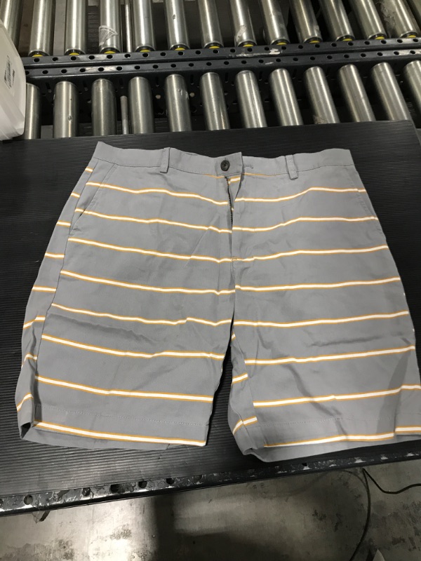 Photo 1 of Amazon Essentials Men Striped Grey and yellow Shorts size 36 