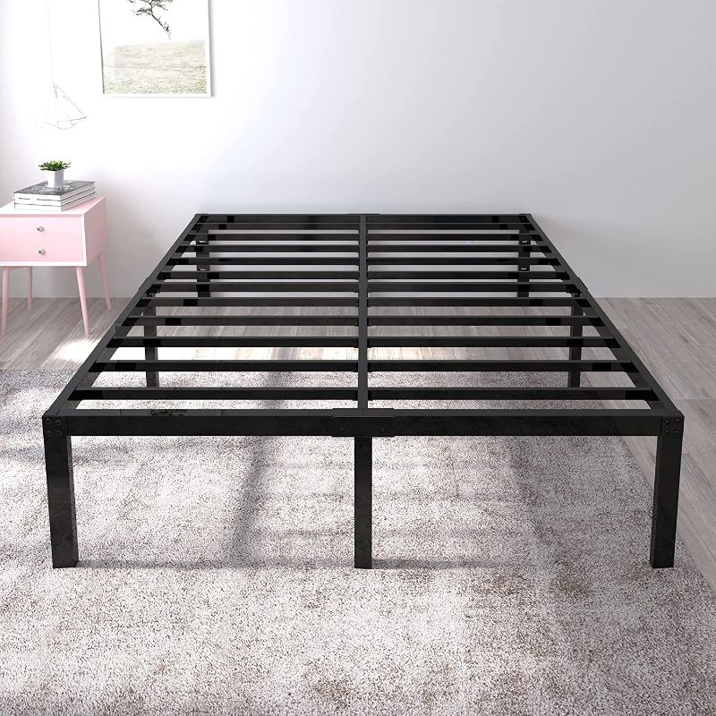 Photo 1 of yookare 18 Inch Tall 3500lbs Heavy Duty Bed Frame Metal Platform /Maximum Storage/Mattress Foundation/Steel Slats Support/Noise Free/Box Spring Replacement,Queen
