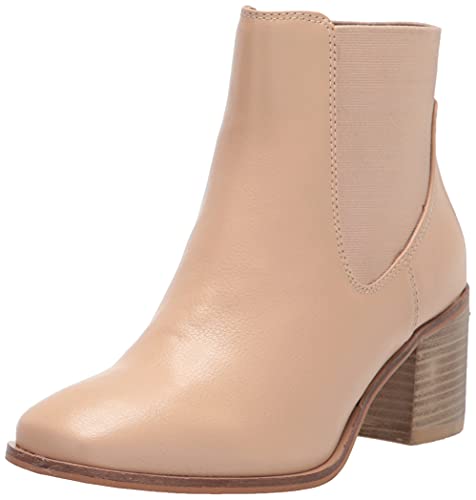 Photo 1 of Amazon Essentials Women's Square Block-Heel Chelsea Boot, Beige, 10
