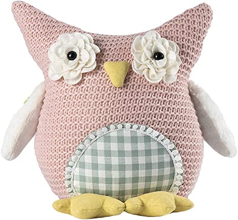 Photo 1 of 2022 Christmas New Plush Owl Handmade Doll Decorations, Holiday Party Gift Easter Decor Ornaments Pink 10 inch
