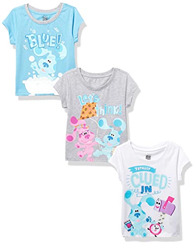 Photo 1 of Blue's Clues and You Boys' Toddler Short Sleeve T-Shirt Bundle 3 Pack Tees, White, Blue, Heather Gray, 5T
