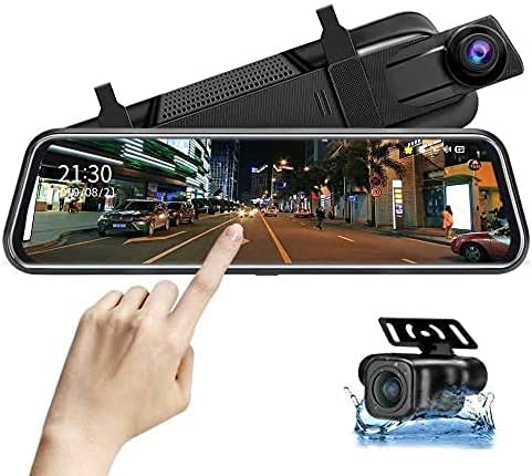 Photo 1 of Upgraded 10'' Mirror Dash Cam Rear View Mirror Camera Front and Rear 1080P Backup Camera FHD Full Touch Screen w Loop Recording, G-Sensor, Parking Monitor 170° Wide Angle
