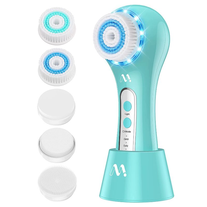 Photo 1 of Facial Cleansing Brush, Rechargeable Face Brush with 5 Brush Heads, Misiki IPX7 Waterproof Face Scrubber with 3 Speed Modes for Cleansing, Exfoliating, Massaging, and Removing Blackhead
