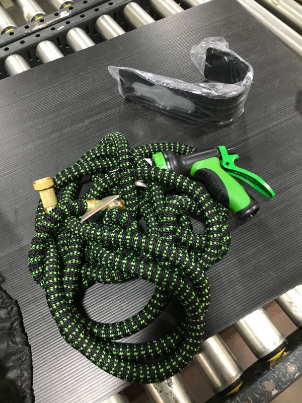 Photo 2 of 2 in 1 Set Garden Hose 50 ft & Nozzle, Expandable Garden Hose Lightweight Durable, Retractable Garden Hoses, Water Hose with 3/4 inch Solid Brass Fittings - Watering Hose 50 feet