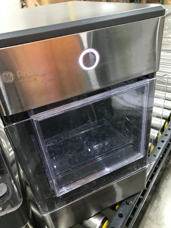 Photo 3 of GE Profile Opal | Countertop Nugget Ice Maker with Side Tank | Portable Ice Machine Makes up to 24 lbs. of Ice Per Day | Stainless Steel Finish
