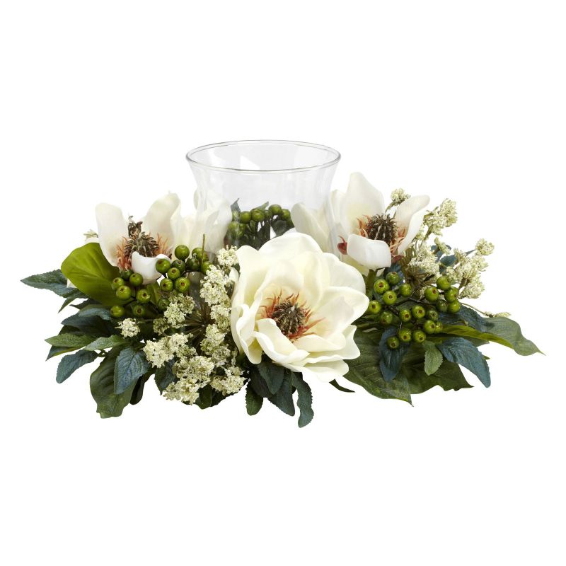 Photo 1 of 4794 Magnolia Candelabrum Silk Flower Arrangement
