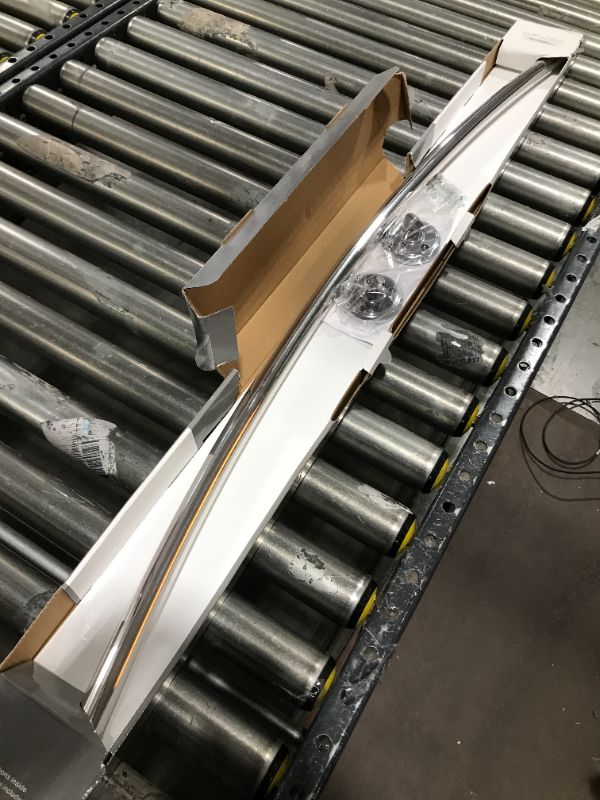 Photo 1 of Bath Bliss 44" -78" Wall Mountable Curved Adjustable Shower Rod in Aluminum
