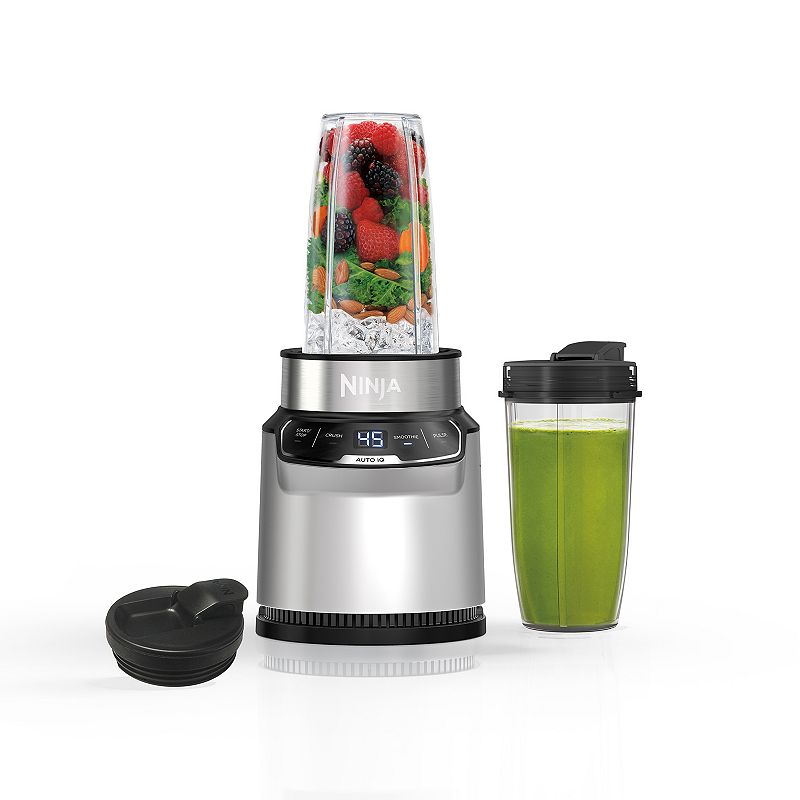 Photo 1 of Nutri Blender Pro Silver 24 oz. with 2 Speed Auto iQ, 1100 Peak Watt, Personal Blender (BN401)
