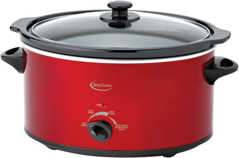 Photo 1 of Betty Crocker BC-1544C Oval Slow Cooker with Travel Bag, Metallic Red by Betty Crocker
