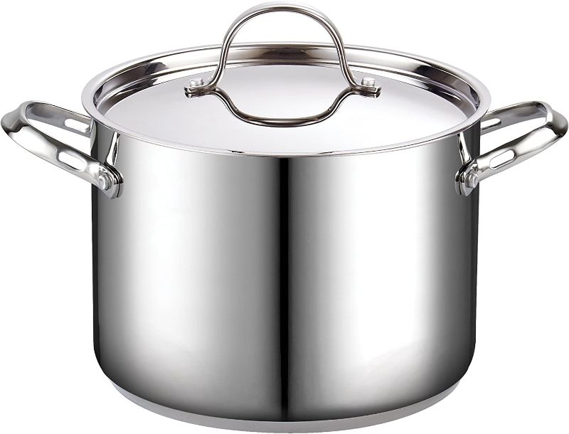 Photo 1 of Cooks Standard 8-Quart Classic Stainless Steel Stockpot with Lid, 8-QT, Silver
