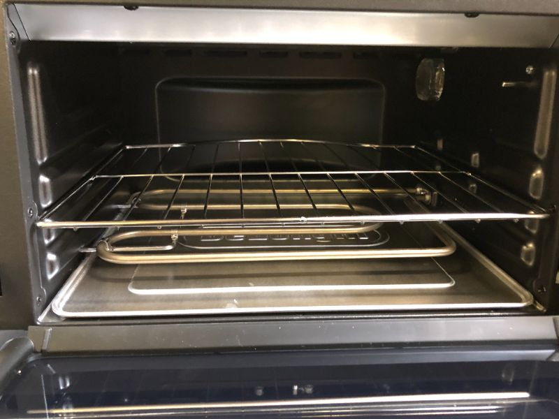 Photo 3 of De'Longhi Livenza Compact Oven, 1800W Countertop Convection Toaster Oven, 9 Presets Roast, Broil, Bake, Easy to Use, 14L (.5 cu ft).Stainless Steel, EO141150M 16X18X10 INCHES
(HAS MINOR SCRATHES ON TOP OF ITEM)