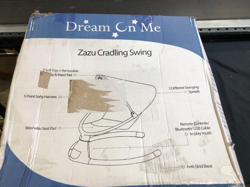 Photo 4 of Dream On Me Zazu Swing - Gray  Blue --- MISSING BRICK/CORD