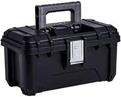 Photo 1 of 16 in. Plastic Portable Tool Box with Metal Latches in Black
(HAS DIRT ON ITEM)