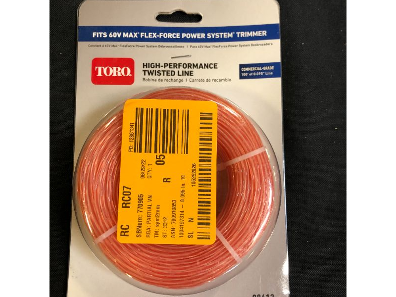 Photo 2 of 
Toro
0.095 in. 100 ft. Trimmer Line Replacement for 60V 14 in. / 16 in. String Trimmer