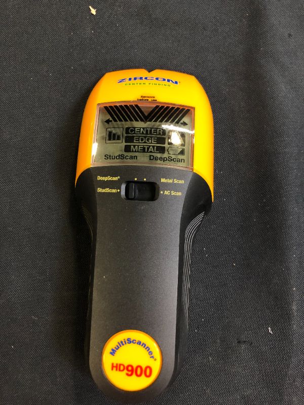 Photo 2 of Zircon
MultiScanner HD900 1 Step Multi-Function Wall Scanner
(PACKAGED IS DAMAGED, MINOR SCRATCHES ON BACK OF ITEM)
