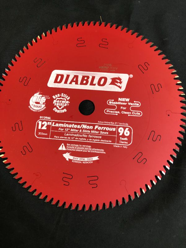 Photo 2 of Diablo D1296L 12 in. 96 Tooth Laminate/Melamine Saw Blade