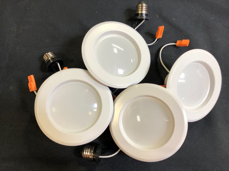 Photo 2 of Commercial Electric
4 in. CEC T20 New Construction or Remodel White Dimmable LED Recessed Trim Adjustable Color Changing Technology (4-Pack)