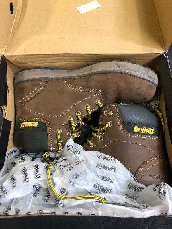 Photo 2 of DEWALT
Men's Plasma 6'' Work Boots - Steel Toe - Brown Size 10.5(W) (HAS MINOR SPOTS AND DIRT ON SHOES, DAMAGE TO BOX)