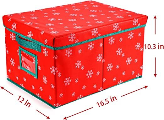 Photo 1 of Christmas Light Storage Box with 3 Cardboard Wraps[1-pack] Xmas Holiday Light Bulbs Storage Containers Christmas Light Storage Organizers Bins (Red)