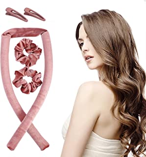 Photo 1 of Heatless Curling Rod Headband Sleeping Heatless Hair Curler No Heat Hair Curlers For Long Hair Heatless Curls Hair Rollers Set, Gifts For Women(Pink)
