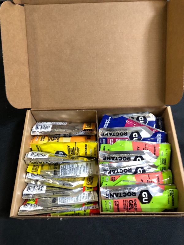 Photo 1 of GU Energy Roctane Ultra Endurance Energy Gel, 24-Count, Quick On-The-Go Fuel, Fast Acting Sports Nutrition for Running and Cycling, Assorted Flavors (Packaging May Vary)
best by aug 2022
