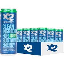 Photo 1 of X2 ENDURANCE Strawberry Kiwi Clean Energy Drink, 12oz (12 CANS)