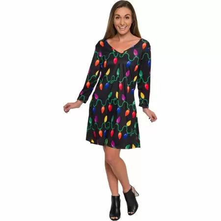 Photo 1 of Women s Holiday Christmas Lights Costume Dress - One Piece Relaxed Winter Outfit
bundle of 5 small 