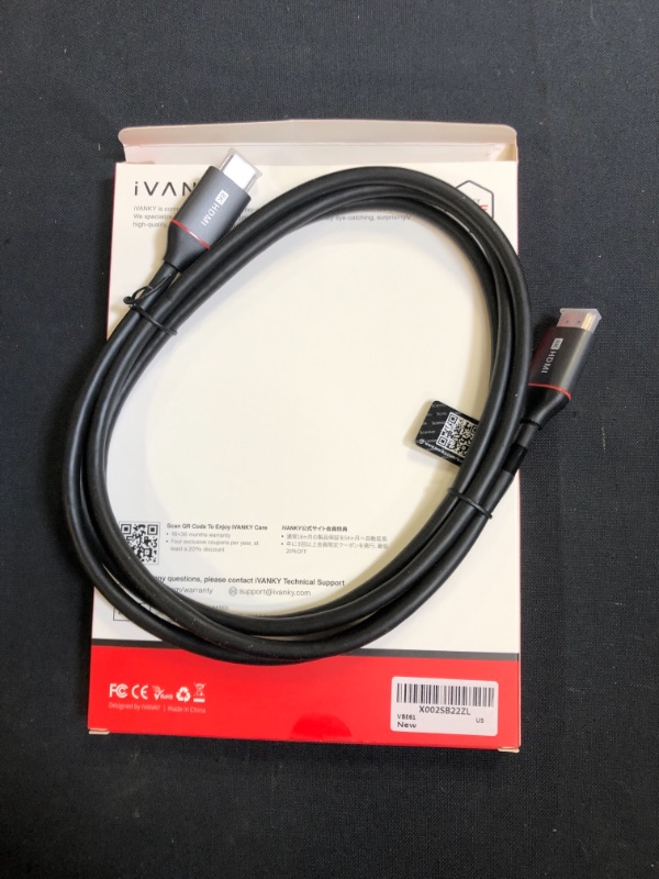 Photo 2 of 8K HDMI 2.1 Cable 6.6FT/2M, IVANKY Certified High Speed HDMI 2.1 Cable, 4K@120Hz 8K@60Hz 48Gbps, 144Hz, 7680P, DTS:X, eARC, HDR, for Fire TV/Roku TV/PS4 5/Xbox Series X
