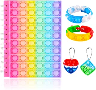 Photo 1 of Gomust Pop Bubble Fidget Pop-On-It Notebook with Keychain Bracelet College Ruled Paper Spiral Note Book Fidgets Toy Journal Notepad Portable for School Supplies Gift Idea
2 PACK