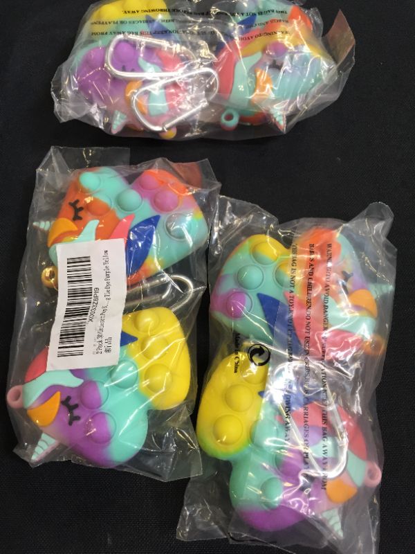 Photo 3 of 3D Unicorn Keychain Pop Ball Fidget Popper Toys Stress Balls 3 PACKS OF 2