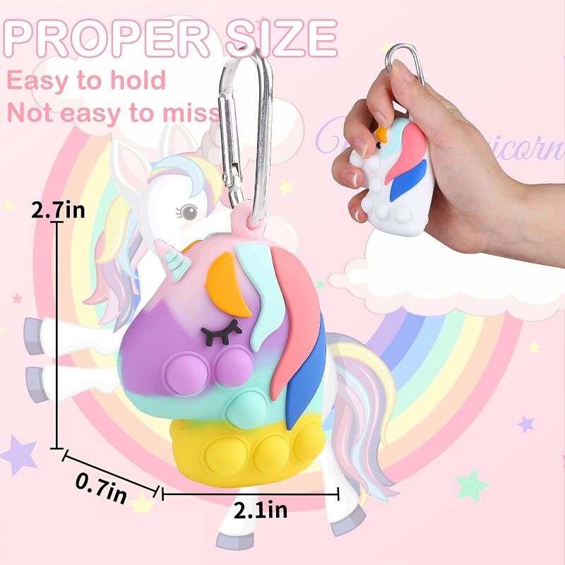 Photo 1 of 3D Unicorn Keychain Pop Ball Fidget Popper Toys Stress Balls 3 PACKS OF 2