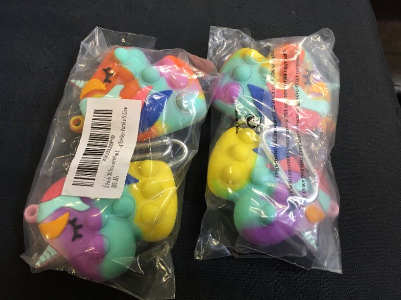 Photo 3 of 3D Unicorn Keychain Pop Ball Fidget Popper Toys Stress Balls 2 PACK OF 2
