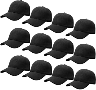 Photo 1 of Falari Wholesale 12-Pack Baseball Cap Adjustable Size Plain Blank Solid Color
