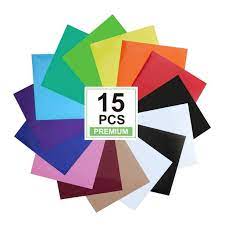 Photo 1 of (STOCK PHOTO FOR EXAMPLE ONLY, COLOR MAY DIFFER) eyunstar 15 pcs htv heat transfer vinyl 30 x 25 cm/ 12x10"