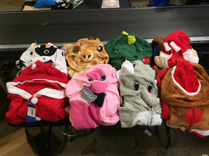 Photo 1 of 6 PC ADULT ONESIES VARIOUS SIZES AND STYLES SIZE XS-XL BUY AS IS (ITEMS IS USED AND SOME MINOR STAINS)