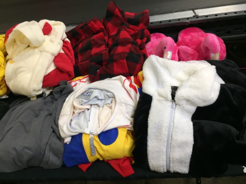 Photo 2 of 8 PC ADULT ONESIES AND PAJAMA WEAR VARIOUS STYLES AND SIZES BUY AS IS (ITEMS ARE USED AND HAVE MINOR STAINS)