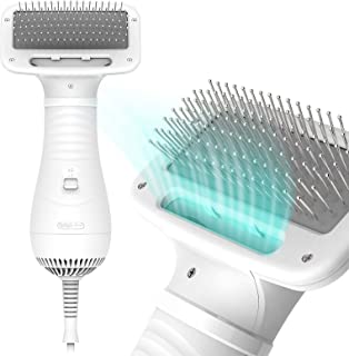 Photo 1 of iPettie Pet Hair Dryer with Slicker Brush, Quiet, 2 Heat Settings & Portable Dog Dryer, Professional Home Grooming Furry Drying Blower for Long Curly Hair & Undercoat Cat Dog, Wide Gap Slicker Brush
