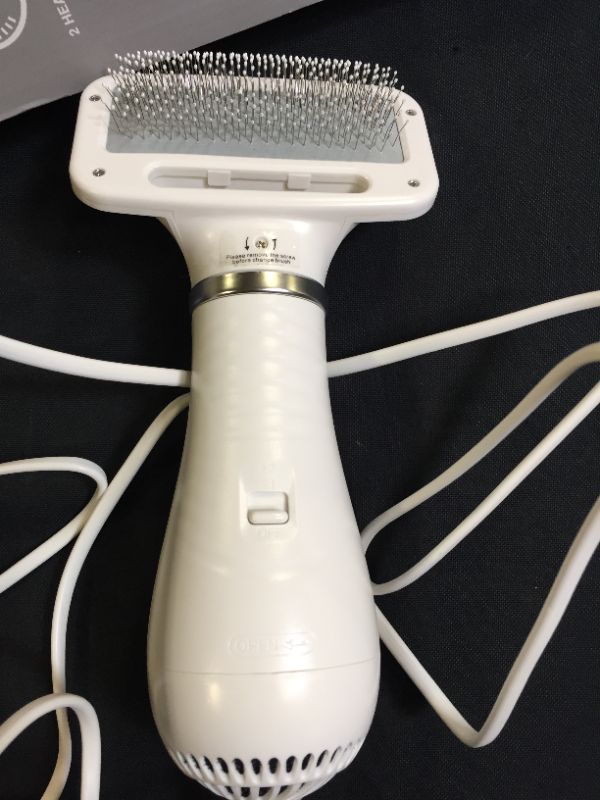 Photo 3 of iPettie Pet Hair Dryer with Slicker Brush, Quiet, 2 Heat Settings & Portable Dog Dryer, Professional Home Grooming Furry Drying Blower for Long Curly Hair & Undercoat Cat Dog, Wide Gap Slicker Brush
